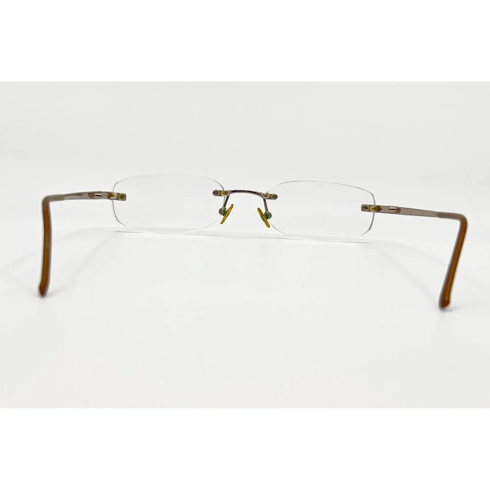 Tura Eyeglasses Womens Brown Rimless Rhinestone TE60A 51-18-135